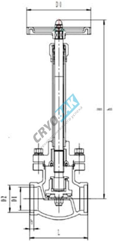 Вентиль проходной с удлиненным штоком CRYOBAK T325DA80 Вакуумная техника #3